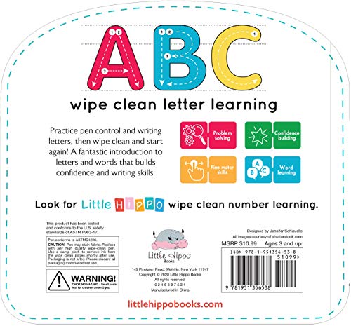 Write & Wipe ABC - Children's Novelty Learning Board Book - Wipe Clean - Alphabet - Educational