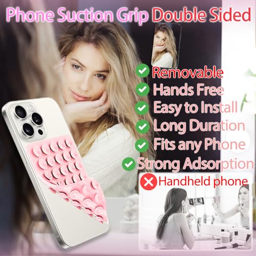 Yojaro Silicone Suction Cup Phone Case Mount Double Sided, Phone Accessories Hands-Free Strong Grip Holder for Selfies and Videos, Silicon Phone Stand for iPhone and Android Black
