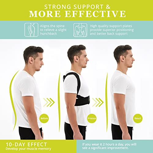 Posture Corrector for Men and Women, Adjustable Upper Back Brace, Muscle Memory Support Straightener, Providing Pain Relief from Neck, Shoulder, and Upper and Lower Back, Large-X Large(37''-47'')