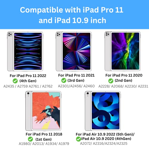 Keyboard Case for iPad Air 11-inch (M2) 2024 & iPad Pro 11 inch (1st/2nd/3rd/4th Generation) – Magic-Style Magnetic Keyboard Case with Multi-Touch Trackpad Compatible with 10.9” iPad Air 4th/5th Gen.