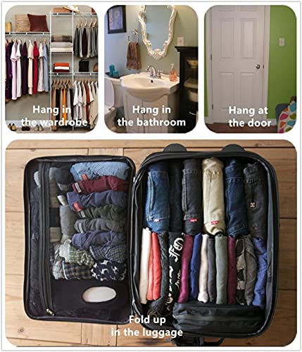 Wodison Foldable Clear Hanging Travel Toiletry Bag Cosmetic Organizer Storage (Black)