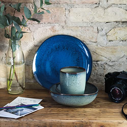 Villeroy & Boch Lave Bleu Salad Plate, 9.25x1 in, Stoneware, Blue