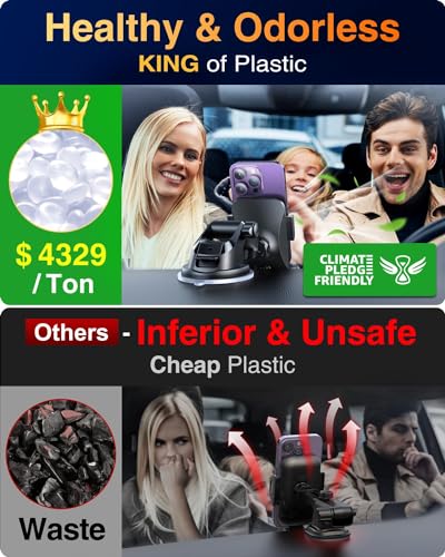 VANMASS Car Phone Holder 2024 Military-Grade Phone Holder for Your Car Windshield Dashboardใ 65 Lbs Strongest SuctionใใPatent & Safety Certsใ Universal Cell Phone Car Mount for iPhone Samsung Android