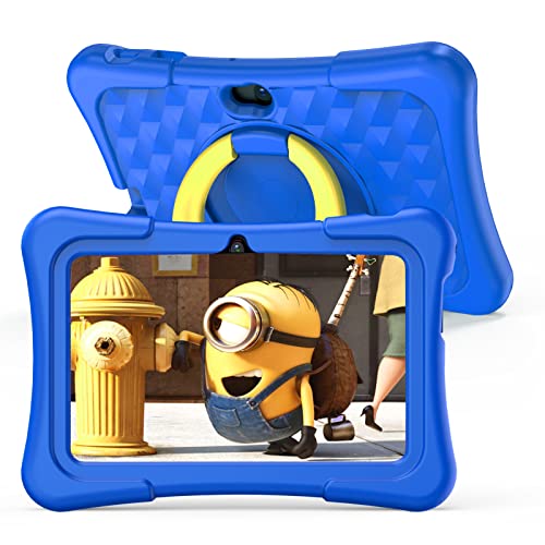 PRITOM 7 inch Tablet for Kids with Solid Case, Kids Tablets 32GB with Parental Control, Pre-Installed APPs Free Games, Learning Educational Toddler Tablet WiFi, Bluetooth, Camera