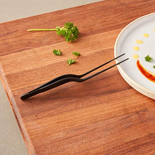 Mercer Culinary 18-8 Stainless Steel Precision Plus Chef Plating Tong, Offset, 7-7/8 Inch