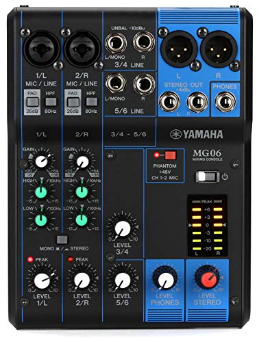 Yamaha MG06 6-Input Compact Stereo Mixer
