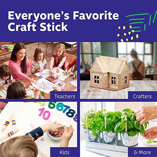 Artlicious 1000 Pcs Wood Craft Sticks, Popsicle Sticks for Crafts, Icecream Sticks, Wooden Dowel, Wax Sticks, Tongue Depressors