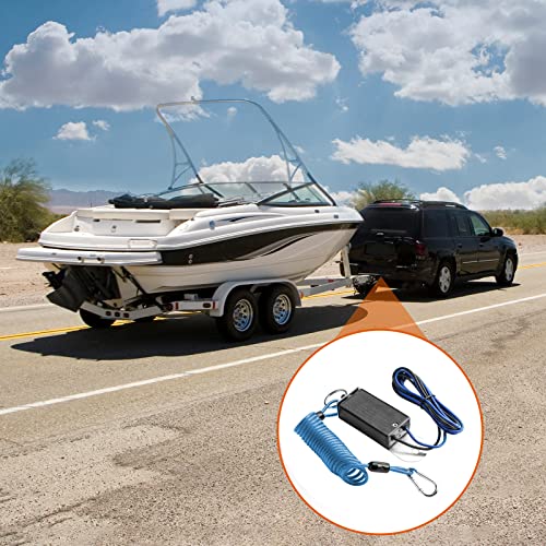 Rnigs Trailer Breakaway Switch, 6ft Breakaway Coiled Cable with Electric Brake or RV Towing Trailer(Blue)