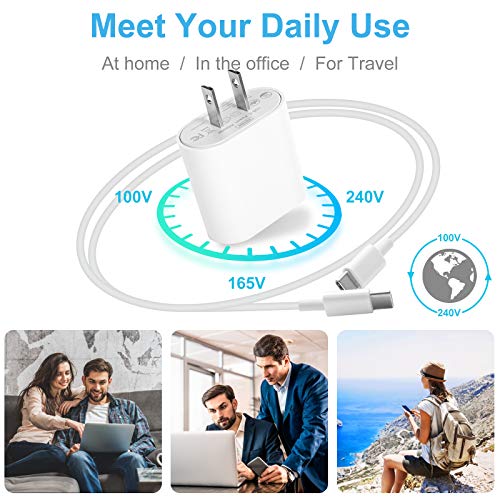 20W USB C Fast Charger for iPad Pro 13/12.9/11 inch, iPad Air 13/11 inch 5/4th Generation, iPad 10th, iPad Mini, with 6.6ft USB C to C Charging Cable
