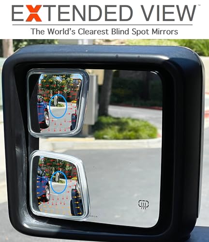 Custom Blind Spot Mirrors- Compatible with 2020-Present Jeep Gladiator | blind spot mirrors compatible with Jeep Gladiator JT| NXTGEN Extended View Blind Spot Mirrors - 2 Piece Set (Left & Right)