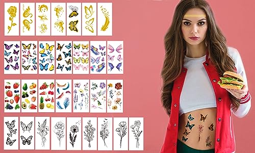 JEEFONNA 72 Sheets Temporary Tattoo for Men Women Adults, Include 12 Sheets Large Black 3D Half Sleeve Temporary Tattoos, Halloween Tattoos Scary Lion Wolf Tiger Skull Skeleton Tattoos Stickers