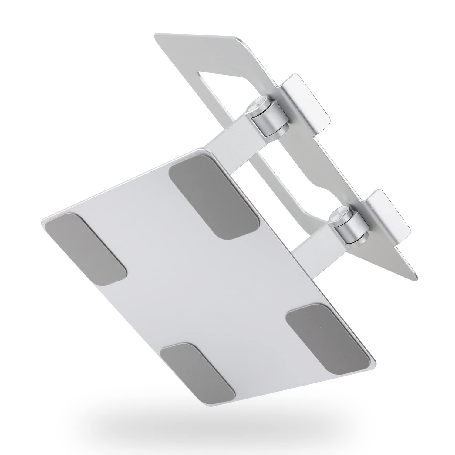Amazon Basics - Laptop Stand for Desk, Portable and Adjustable Laptop Riser, Holds All Laptops and Notebook up to 17.3 Inch, 10 x 8.7 x 6 in, Silver