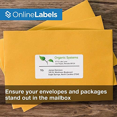 4 x 2 Rectangle Mailing Labels - Permanent, White Matte - Address, Shipping, Gift Labels - Pack of 100 Labels, 10 Sheets - Inkjet/Laser Printers - Online Labels