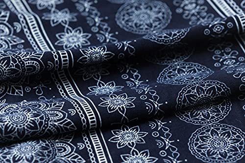 SATINA High Waisted Flare Wide Leg Leggings | Printed & Solid | Reg & Plus (XX-Large, Trippy Black)
