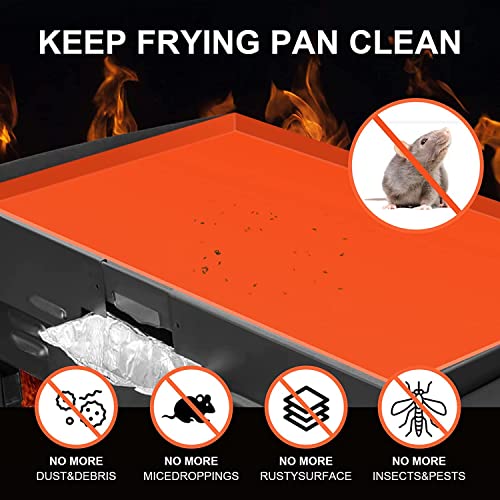 17" Griddle Mat Silicone for Blackstone, Griddle Silicone Protective Mat Cover,Heavy Duty Food Grade Silicone Grill Cover,Protect Your Grill from Rodents,Insects,Debris and Rust(Orange 17inch)