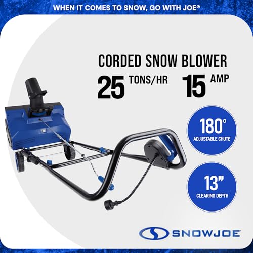 Snow Joe 15A Electric Snow Blower with Dual LED Lights, 22" Walk-Behind Machine