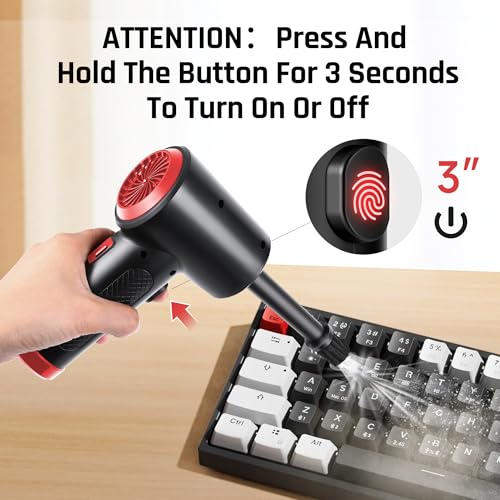 Compressed Air - Cordless Electric Air Duster, Reusable Canned Air for Computers/Electronics/Keyboards/Blaster/Laptop Dust Spray Cleaner, Powerful Air Blower with Fast USB Charging-Replace Air Can