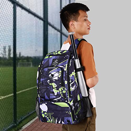 wpole Sports Baseball&Softball Bat Bag For Youth|Adults, Baseball Equipment Backpack Bag with Shoe Compartment,Fence Hook,Holds Bat, Helmet, Glove
