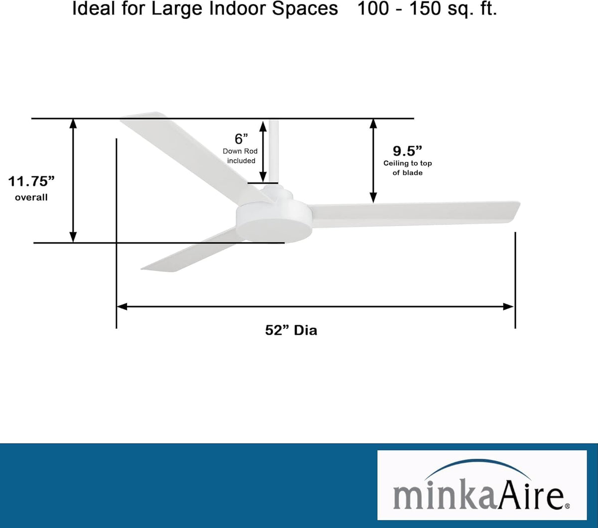 Minka Aire F524-WHF Flat White Ceiling Fan