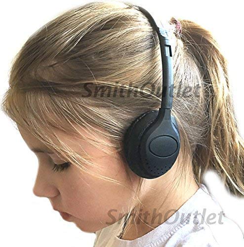 SmithOutlet 200 Pack Low Cost Headphones in Bulk | Model SG-313-200 | Wired 3.5 MM Jack Connectivity | Black Leatherette Cushions | for Schools, Classrooms, Students, Libraries