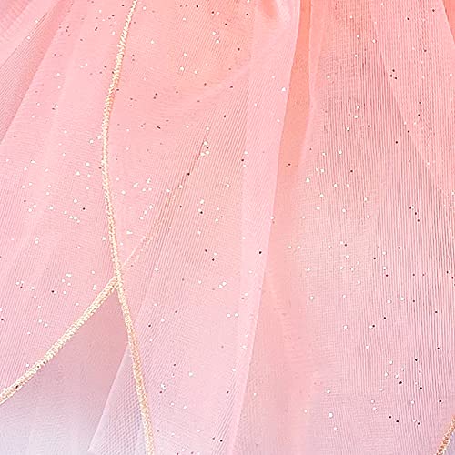 DJDLPARTY Girls Fairy Costume Set with Butterfly Wings Tutu Wand and Halo Headband (Pink, 3-5 Years old)
