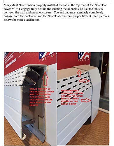 *TALL*NeatHeat TALL Left End Cap Baseboard Heat Cover (refer to measuring guide prior to purchase) FOR OVERSIZED BASEBOARD HEATERS ONLY