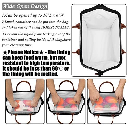 LOKASS Lunch Bag Women Insulated Lunch Box Wide-Open Lunch Tote Bag Large Waterproof Cooler Bag for Work Picnic Hiking Beach(Gray)