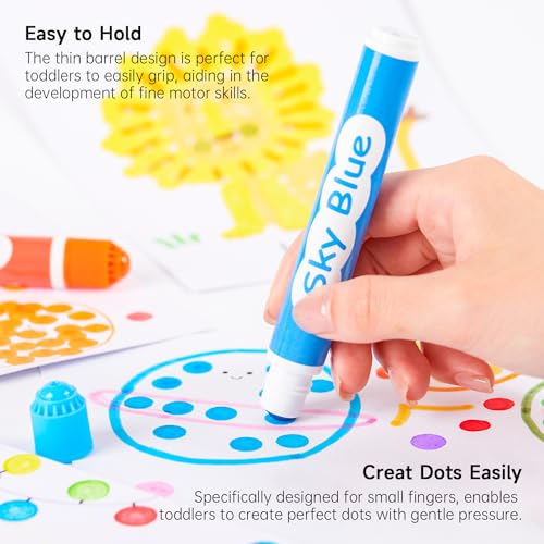 Shuttle Art Dot Markers, 15 Colors Washable Markers for Toddlers,Bingo Daubers Supplies Kids Preschool Children, Non Toxic Water-Based