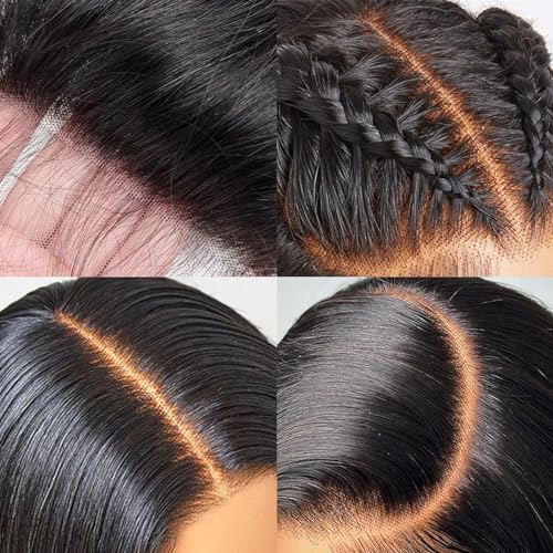 13x6 Lace Front Wigs Human Hair Body Wave HD Lace Frontal Wigs Human Hair 22 Inch Glueless Brazilian Virgin Human Hair Wigs for Women 180% Density Natural Black Color