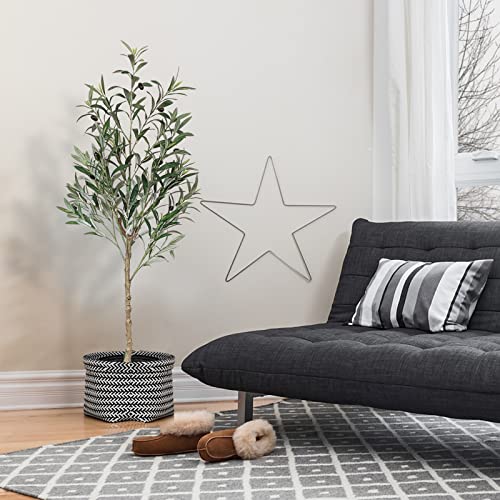 Melli Welli Olive Trees Artificial Indoor 4FT Artificial Tree Faux Olive Tree Tall Faux Tree Indoor Artificial Olive Tree Indoor Outdoor Home Decor Living Room Office Housewarming 1pc