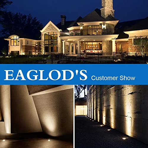 EAGLOD 5W Landscape Well Light,12-24V In-Ground Low Voltage Landscape Lights with Connectors, IP67 Waterproof Landscape Lighting,3000K Paver Lights for Yard, Garden, Patio (2 Pack)