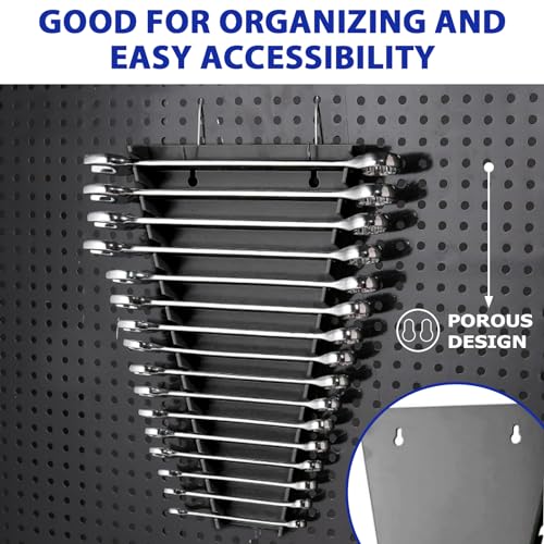 BUSY-CORNER 64-Slot ABS Plastic Wrench Organizer, Heavy Duty Wrench Organizer Tray for Tool Box, Fit SAE & Metric Wrench Storage, 4 Pack Wrench Holders (Red)