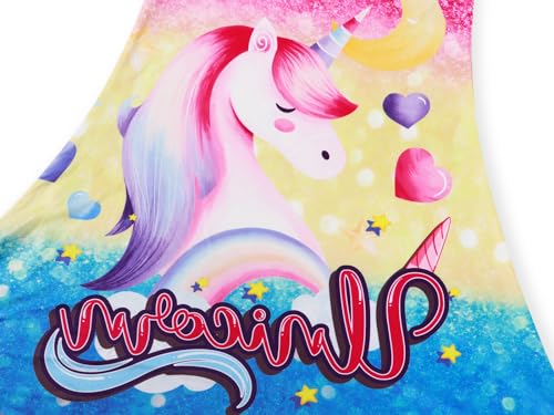 COTRIO Unicorn Casual Dresss for Girls Skater Dress Twirl Swing Skirt Toddler Kids Cartoon Print Playwear Sundress Size 4t (3-4 Years, Blue)
