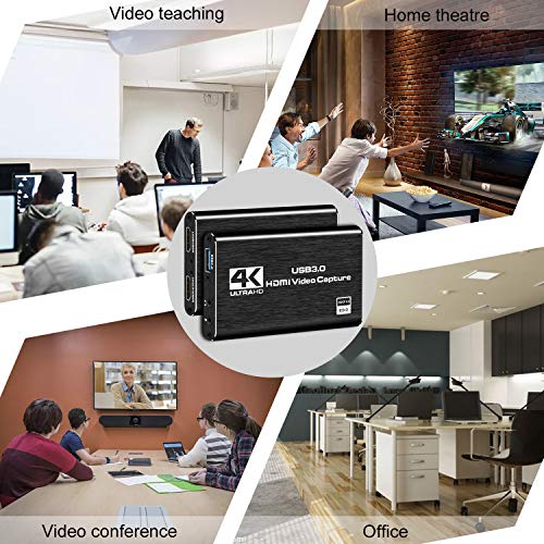 Rybozen USB 3.0 1080p HDMI Capture Card, V316B Model for Game Recording, Live Streaming Broadcasting, Compatible with Mac Os, Windows, Xbox, Black