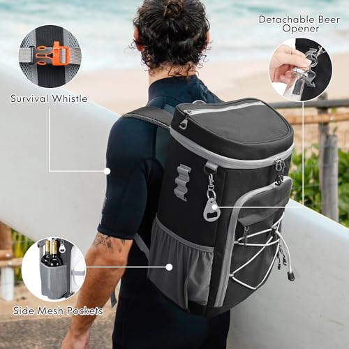 Cooler Backpack, 33 Cans Backpack Cooler Insulated Leak Proof, Portable Lightweight Beach Camping Picnic Thermal Backpack, Soft Ice Chest Cooling Bag Lunch Backpack for Men Women