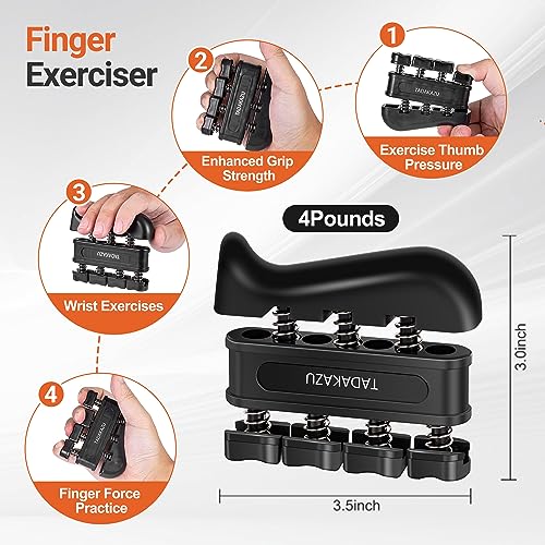 TADAKAZU Grip Strength Trainer Kit (5 Pack) Hand Grip Strengthener, Finger Exerciser,Hand Extension Exerciser, Stress Relief Ball and Forearm Workout Ring for Muscle Building and Injury Recover