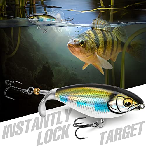 Fishing Lure Set Bass with Topwater Floating Rotating Tail Artificial Hard Bait Fishing Lures with Box/Swimbaits Slow Sinking Hard Lure Fishing Tackle Kits Lifelike…