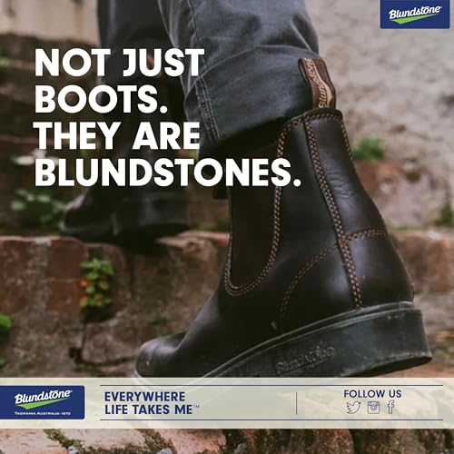 Blundstone Unisex Dress Series 1306 Chelsea Boots for Men and Women, Wide Chisel Toe Boots with Cushioned Midsole and Premium Leather, Rustic Brown, 8.5 US Men / 10.5 US Women / 7.5 AU