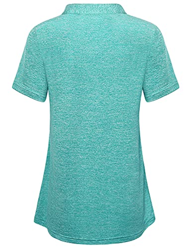 Vldnery Women Golf Polo Shirts Short Sleeve Moisture Wicking Workout Yoga Tennis Plus Size Tshirt(4XL) Grey