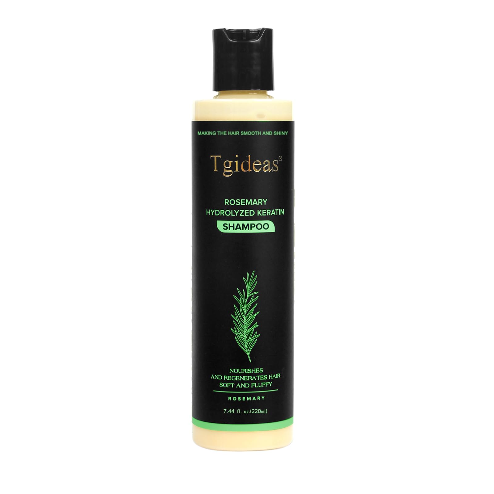 Tgideas Rosemary & Biotin Shampoo for Thinning Hair, Volumizing Shampoo for Fuller, Thicker Hair, Strengthening & Nourishing Formula with Root Lift, Gentle Daily Care for Women & Men (7.4 fl oz)