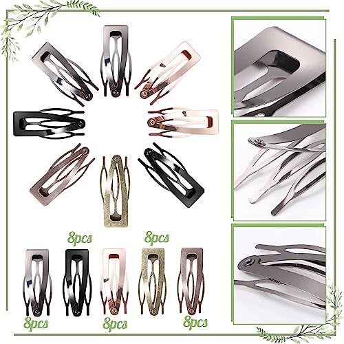 Snap Hair Clips, 5 Colors Hair Clips Metal Hair Barrettes Stocking Stuffers for Women Girls Hair Accessories Gift Christmas Gifts