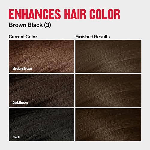 Revlon ColorSilk Tone + Gloss + Care Demi Permanent Hair Color, Hair Dye with Leave in Scalp and Hair Serum, 2x Shinier, 4x Stronger, 3 Brown Black, 4.5 fl. oz