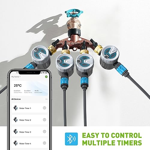 RAINPOINT Sprinkler Timer Outdoor, Bluetooth Hose Timer to 60M Connect Range, Digital Irrigation Water Timer for Garden Hose, Faucet Timer for Lawn Yard