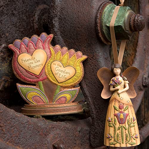 Pavilion Gift Company Country Soul 29014 Angel Figurine, Holding Flowers, 4-1/2-Inch