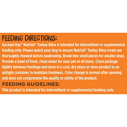 Rachael Ray Nutrish Turkey Bites Real Meat Grain Free Dog Treats, Turkey Recipe with Hickory Smoked Bacon Flavor, 12 Ounces (Packaging May Vary)