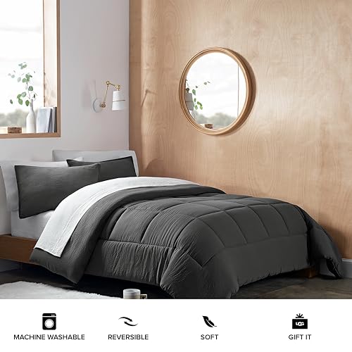 UGG 32543 Leonora Twin-Twin XL 2-Piece Comforter Set Ultra-Soft Luxury Bedding Comforter and One Pilllow Sham Cozy Comfortable Reversible Machine Washable Hotel Style Bedding Set, Twin, Navy