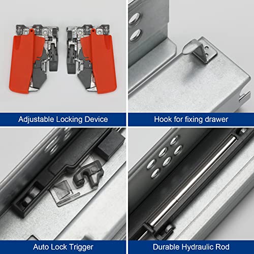 LONTAN 6 Pair UnderMount Drawer Slides 18 inch, Full Extension Soft Close Concealed Drawer Runners,Bottom Mount Heavy Duty Drawer slides-100lb Capacity Rails