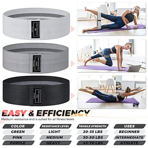 Renoj Resistance Bands, Exercise Workout Bands for Women and Men, 3 Set of Stretch Bands for Booty Legs, Pilates Flexbands