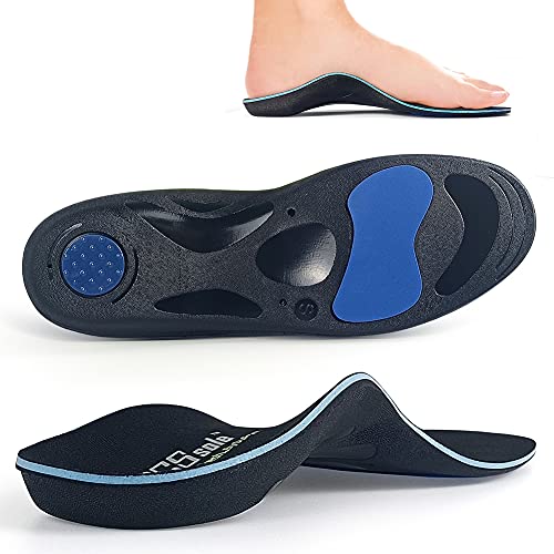 PCSsole Orthotic High Arch Support Insoles, Comfort Gel Work Boot Insert for Flat Feet, Plantar Fasciitis, Feet Pain, Heel Spur Pain,Metatarsalgia,Over Pronation for Men and Women(24cm)