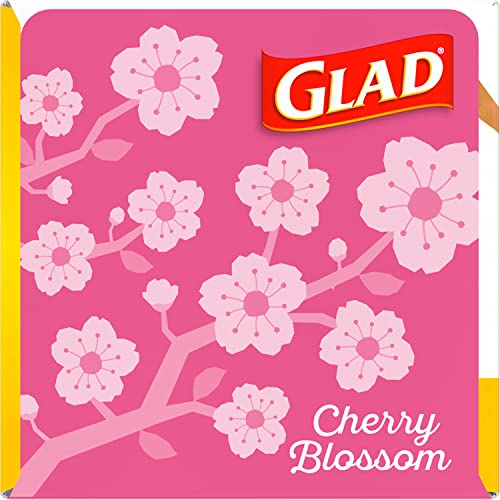 Glad Odorshield Small Drawstring Trash Bags, 4 Gal, Pink, Cherry Blossom, 34 Ct, Pack May Vary